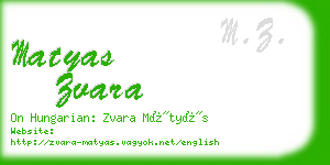 matyas zvara business card